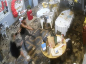Câmeras mostram atentado de bolsonarista em festa temática do PT; imagens fortes