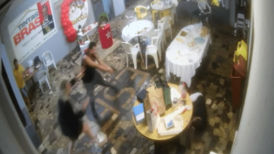 Câmeras mostram atentado de bolsonarista em festa temática do PT; imagens fortes