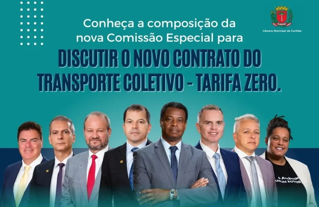 Veja os vereadores de Curitiba que integram a Comissão do Transporte Coletivo
