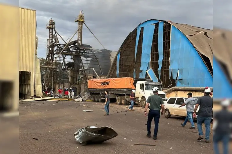 Explosão em Palotina: volume de grãos em silos dificulta buscas