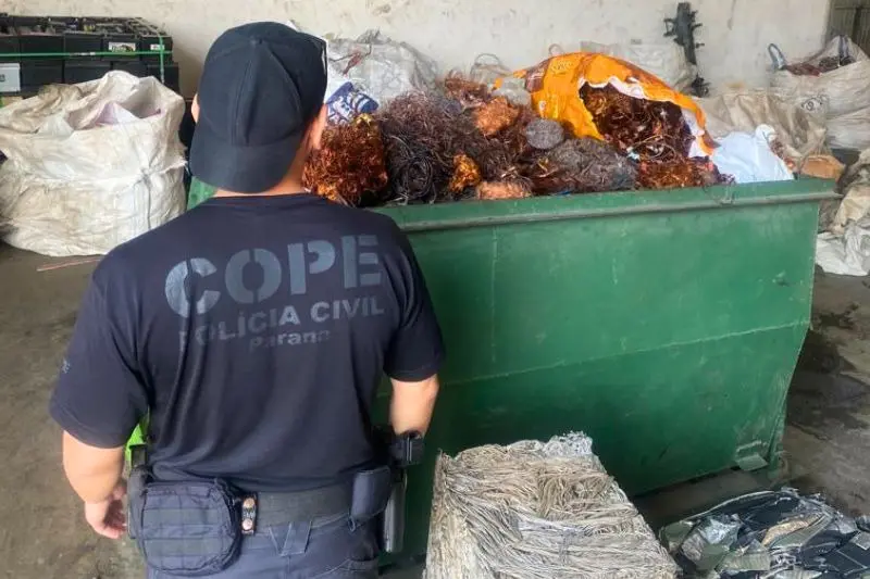 Cerca de três toneladas de cobre são apreendidas em Curitiba