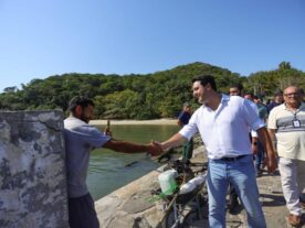 Ratinho Junior faz cerimônia de lançamento das obras da Ponte de Guaratuba